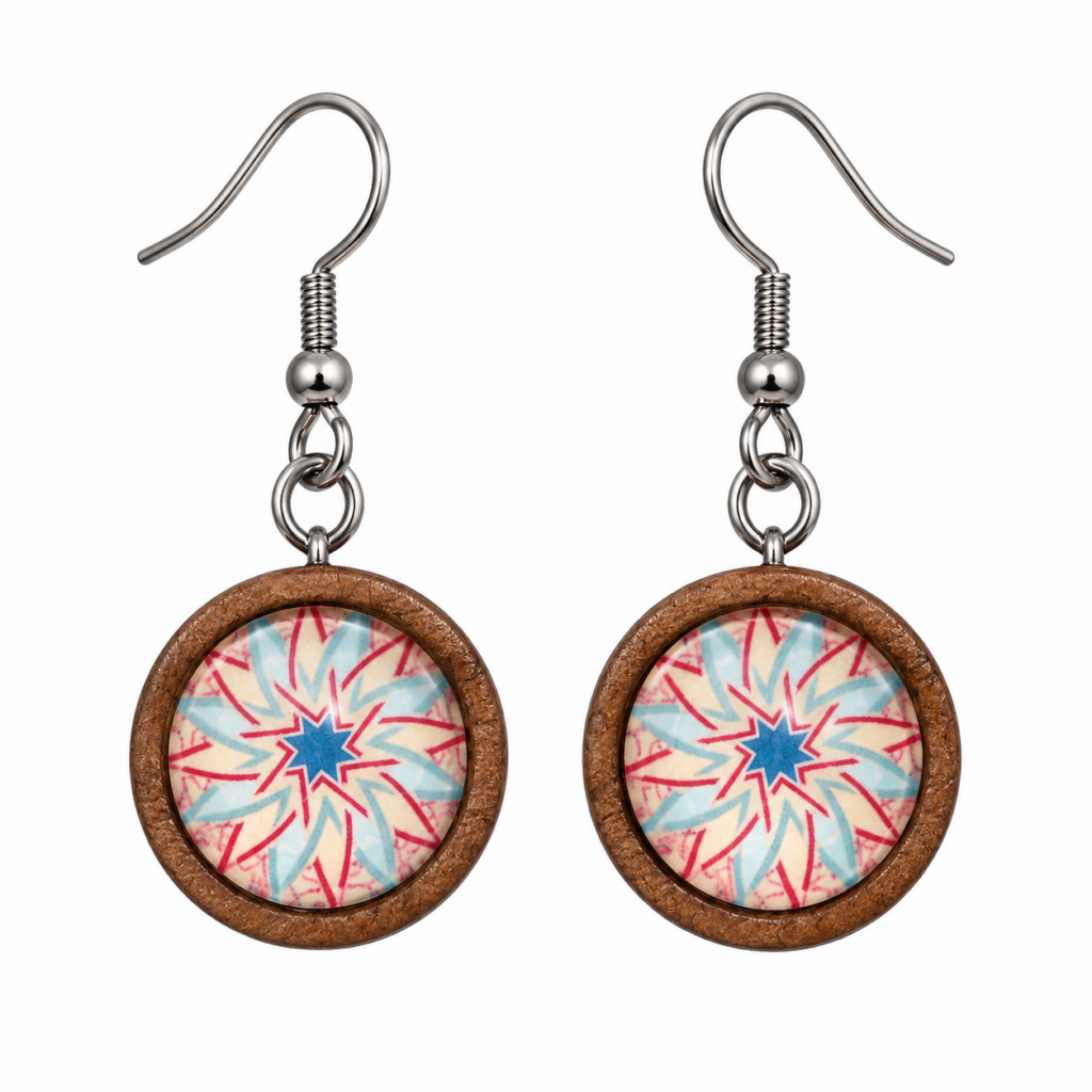 Wooden Solid Dangle Earrings